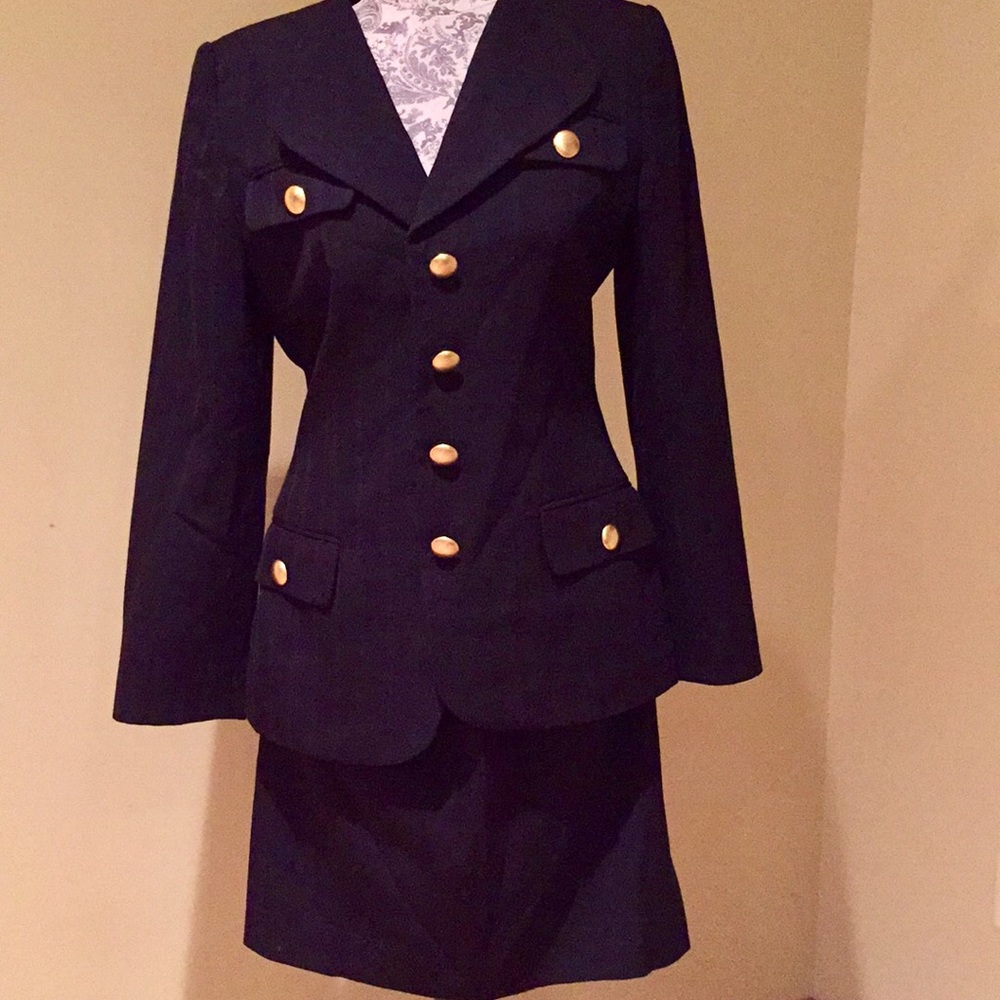 Brand New Christian Dior Navy Suit w/ gold buttons